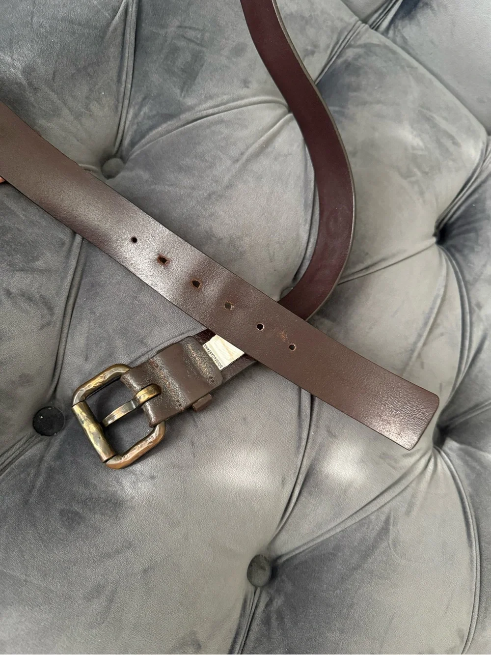 Dolce & Gabbana Men's Dark Brown Leather Logo Belt